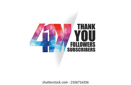 41K, 41.000 followers, subscribers design for internet, social media, anniversary and celebration achievement-vector