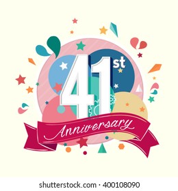 41st anniversary with abstract background