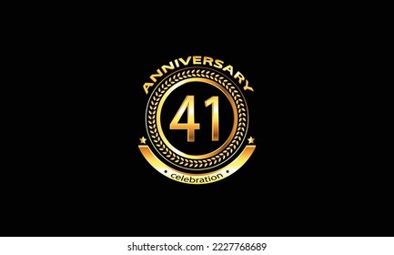 41st anniversary celebration. 41 anniversary celebration. 41 year anniversary celebration logo with black background.