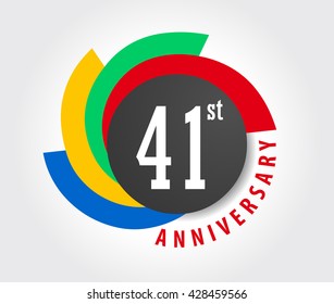 41st Anniversary celebration background, 41 years anniversary card illustration - vector eps10