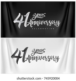 41st Anniversary Celebration Logotype. Happy Anniversary Calligraphy. Vector Illustration.