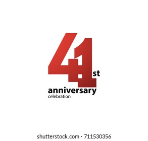 41st anniversary celebration logotype. anniversary logo simple isolated on white background, vector design for celebration, invitation card, and greeting card