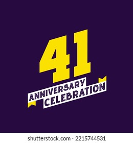 Diseño vectorial de la celebración del 41º aniversario, 41 años