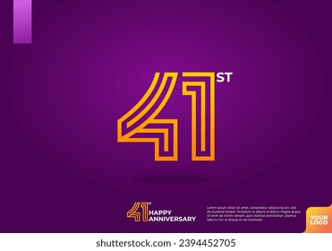 41st anniversary logotype with dark purple background