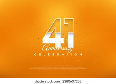 41. Jubiläumszahl mit modernen, dünnen weißen Zahlen. Premium-Vektordesign. Premium Vektor für Poster, Banner, Fest Gruß.