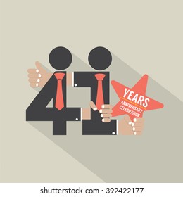 41st Years Anniversary Typography Design Vector Illustration