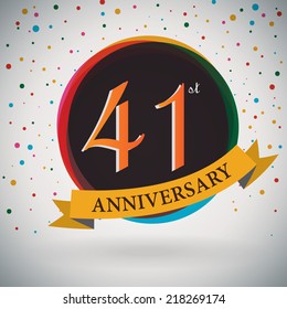 41sth Anniversary poster / template design in retro style - Vector Background