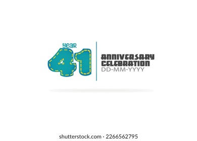 41th, 41 years, 41 year anniversary celebration fun style green and blue colors on white background for cards, event, banner-vector