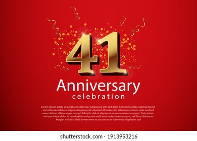 41th anniversary background with 3D number illustration