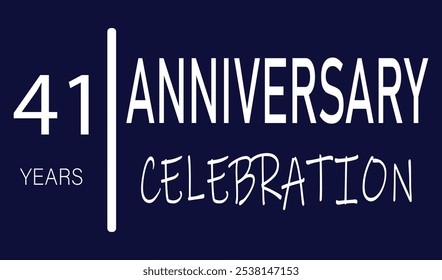 41th Anniversary celebration. forty one years anniversary logo banner template. vector elements for banner, invitation card for celebrating 41th.