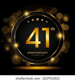 41th Anniversary Celebration. Golden Anniversary Template Design. Logo Vector illustrations