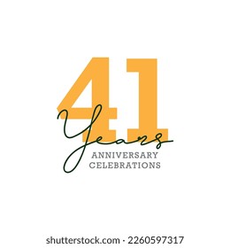 41th anniversary celebration logo design. Vector Eps10
