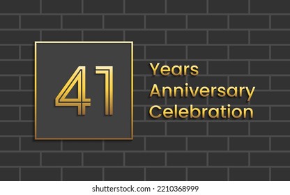 41th Anniversary Celebration, Perfect template design for anniversary celebration with gold color for booklet, leaflet, magazine, brochure poster, web, invitation or greeting card. Vector template