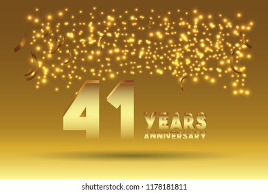 41th Anniversary gold numbers. background for anniversary