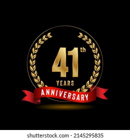 41th Anniversary logotype. Anniversary celebration template design for booklet, leaflet, magazine, brochure poster, banner, web, invitation or greeting card. Vector illustrations.