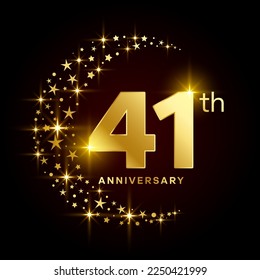 Concepto de diseño de plantillas para el 41º aniversario para la celebración del cumpleaños. Plantilla de vectores de logotipos
