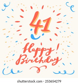 41th Happy Birthday card. 