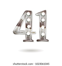 41th silver anniversary logo, ten years birthday celebration solated on white background