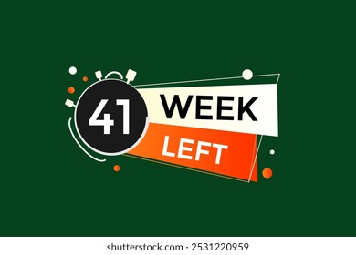 41week left, icon, stile, timer, countdown, clock, time,  background, template, 41 week left countdown, sticker, left banner, business, sale, label button
