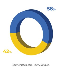 42 58 3d donut pie chart illustration eps vector