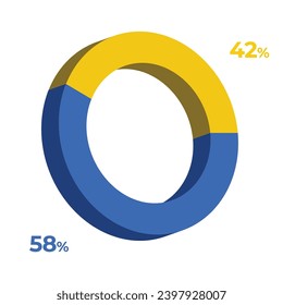 42 58 3d donut pie chart illustration eps vector