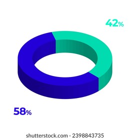 42 58 3d donut pie chart illustration eps vector