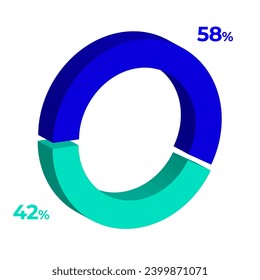 42 58 3d donut pie chart illustration eps vector