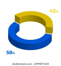 42 58 3d donut pie chart illustration eps vector