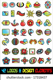 42 abstract logos icons & design elements vector