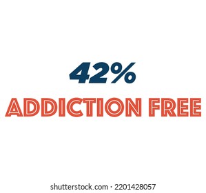 42% Addiction Free Product Label Sign for product vector art illustration with stylish font and black red color