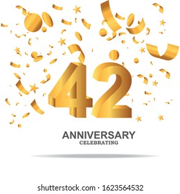 42 anniversary celebration vector concept template design illustration