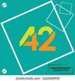 42 anniversary celebration vector concept template design illustration