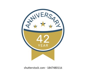 42 anniversary logo vector templates, 42 years anniversary design 
