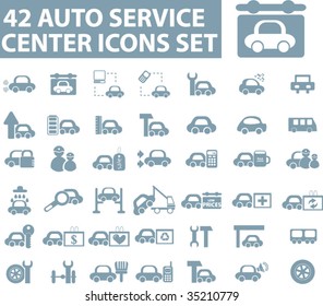 42 auto service center icons. vector