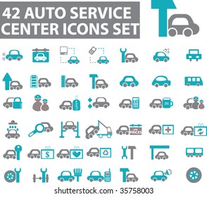 42 auto service center icons. vector