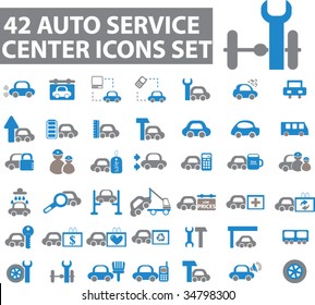42 auto service icons. vector