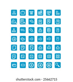 42 blue icons set