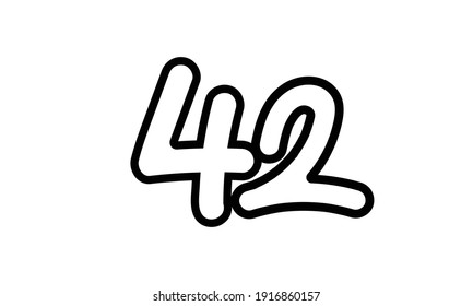 42 Casual Modern Line Art Number