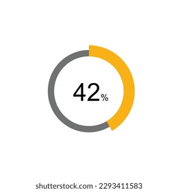 42% Circle loading icon template. Update or loading symbol for web or application, 42 percent.