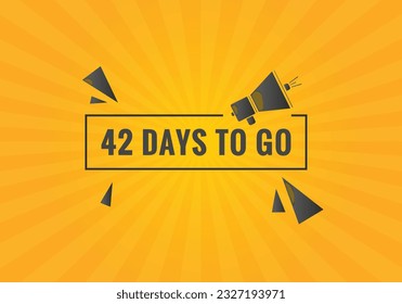 42 days to go countdown template. 42 day Countdown left days banner design