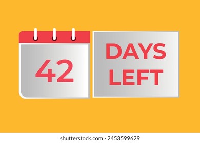 42 days to go countdown template. 42 day Countdown left days banner design. 42 Days left countdown timer
