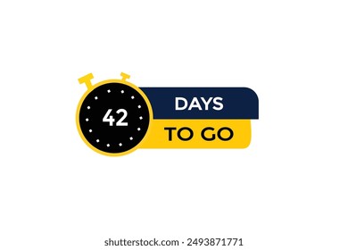 42 days to go, icon, stile, timer, countdown, clock, time,  background, template, 42 days to go, countdown, sticker, left banner, business, sale, label button
