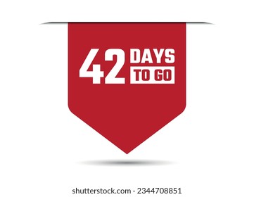 42 days to go red banner design vector illustration
