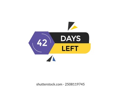 42 days left, icon, stile, timer, countdown, clock, time,  background, template, 42 days left, countdown, sticker, left banner, business, sale, label button
