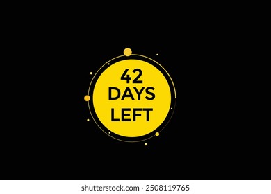 42 days left, icon, stile, timer, countdown, clock, time,  background, template, 42 days left, countdown, sticker, left banner, business, sale, label button
