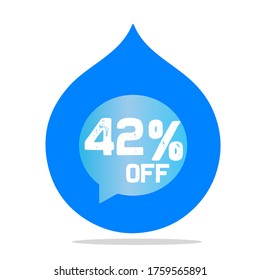42% of the discount, promotion sale offer.