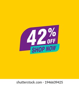42 discount, Sales Vector badges for Labels, , Stickers, Banners, Tags, Web Stickers, New offer. Discount origami sign banner