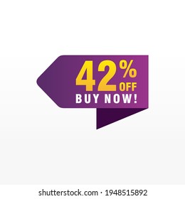 42 discount, Sales Vector badges for Labels, , Stickers, Banners, Tags, Web Stickers, New offer. Discount origami sign banner