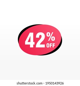 42 discount, Sales Vector badges for Labels, , Stickers, Banners, Tags, Web Stickers, New offer. Discount origami sign banner