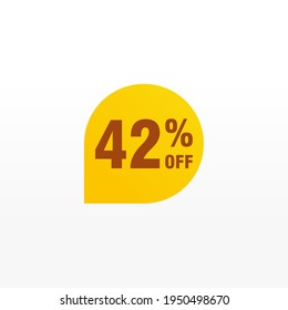 42 Rabatt, Vektor-Abzeichen für Labels, , Aufkleber, Banner, Tags, Web-Aufkleber, Neues Angebot. Discount-Origami-Zeichenbanner